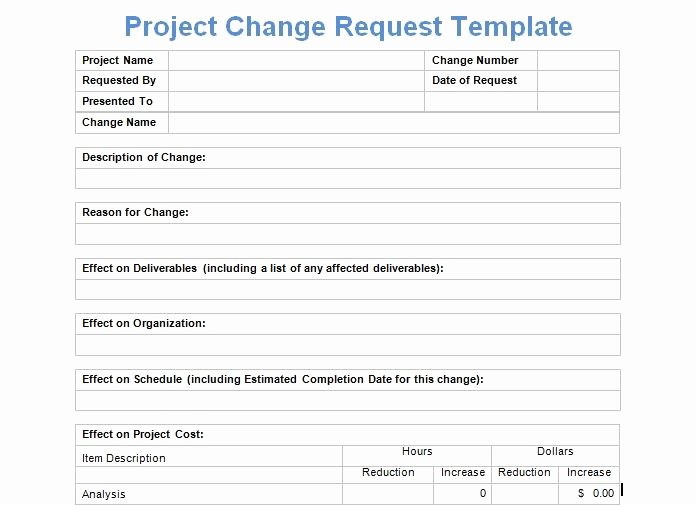 Change Management Plan Template Excel Luxury Project Change Request Template Exceltemple