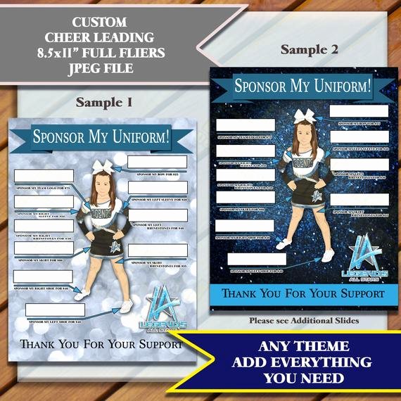 Cheerleading Registration form Template Awesome Items Similar to Cheerleading Fliers 8 5x11 Cheer Leader