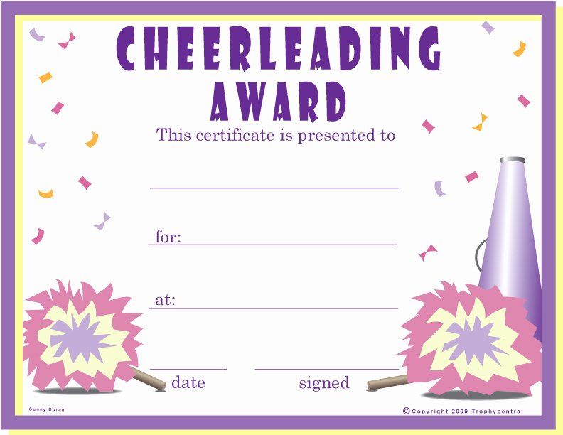 Cheerleading Registration form Template Fresh Award Certificates