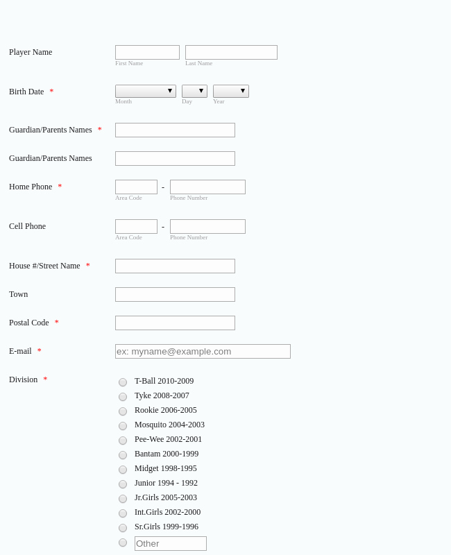 Cheerleading Registration form Template New Baseball Registration form Template