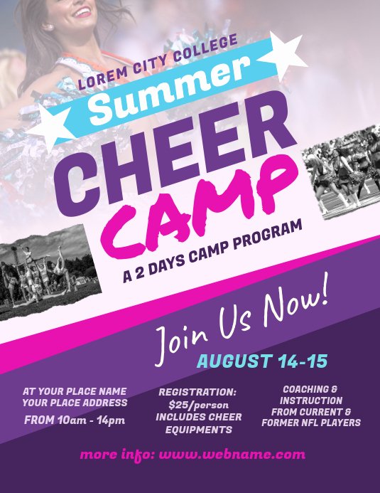 Cheerleading Registration form Template Unique Copy Of Cheer Camp Flyer Template