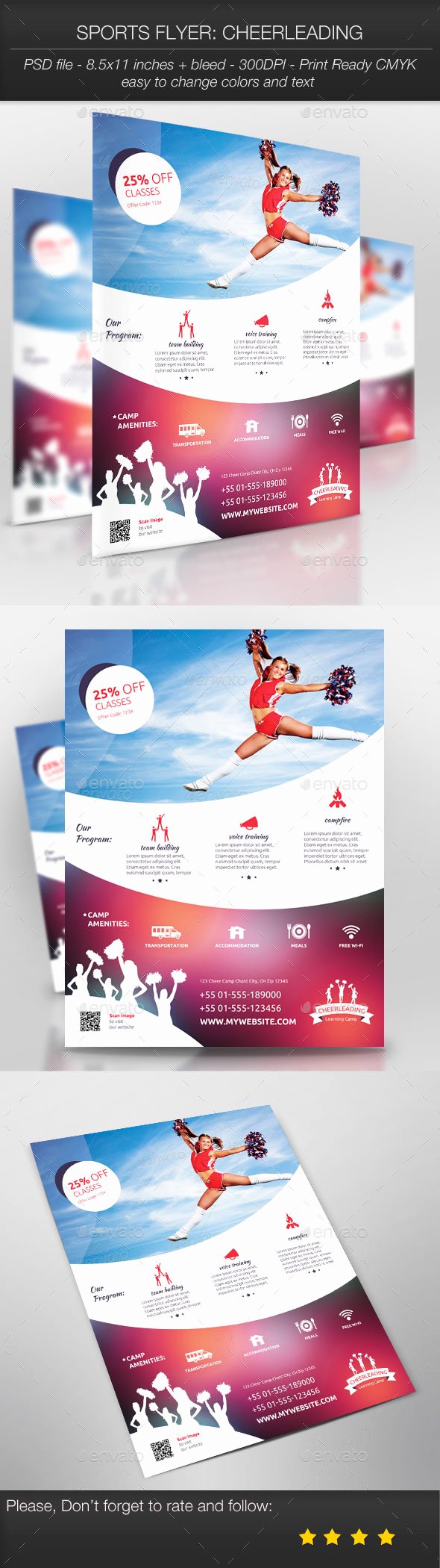 Cheerleading Registration form Template Unique Football and Cheerleading Registration Flyer Templates