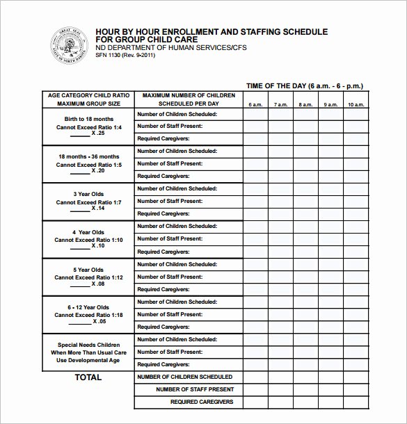 Child Care Schedule Template Awesome Hourly Schedule Template 34 Free Word Excel Pdf