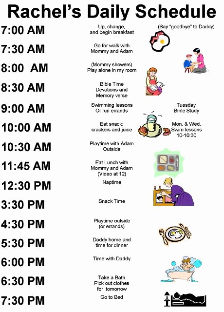 Child Care Schedule Template Beautiful Examples Kids Daily Schedules Of Course I Would Have to