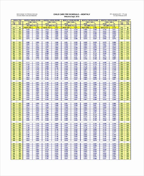 Child Care Schedule Template Best Of Sample Schedule 47 Examples In Pdf Word Excel