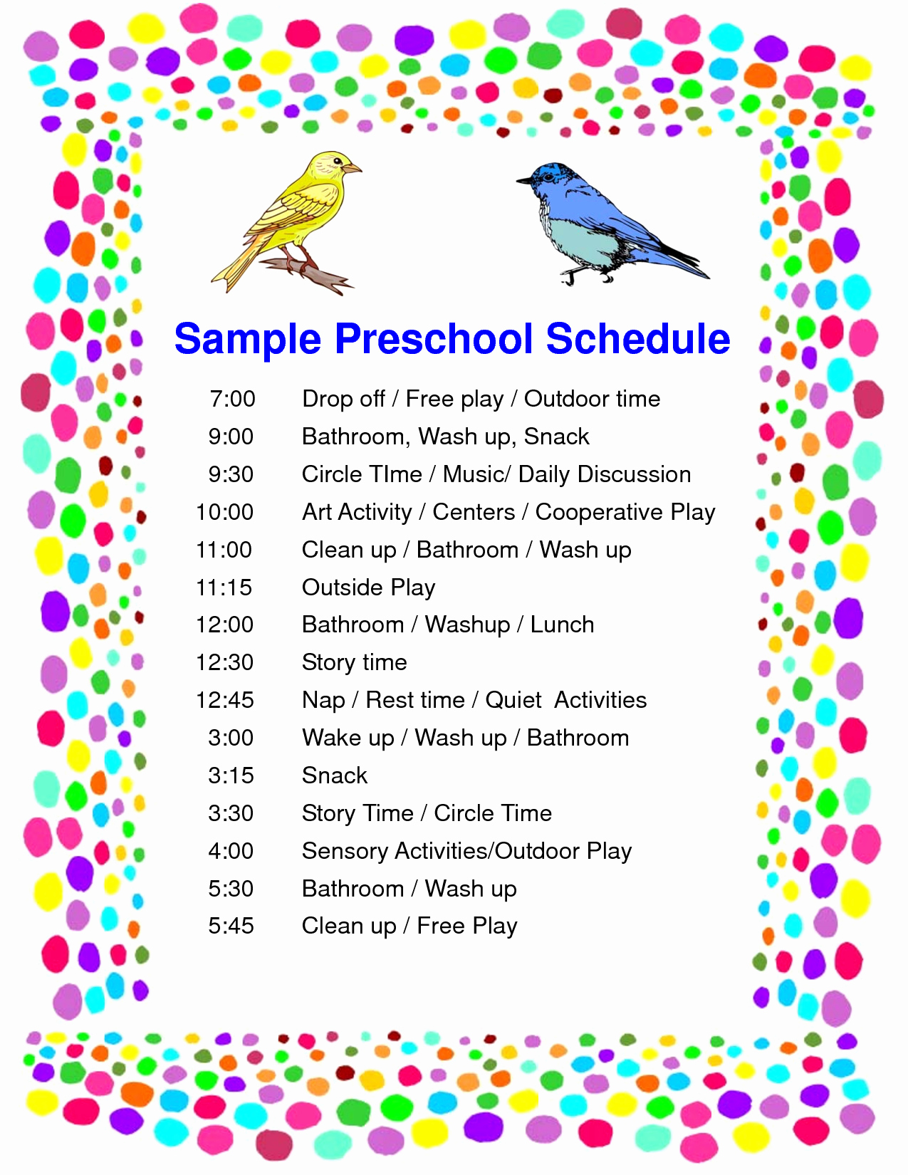 Child Care Schedule Template Fresh Daily Schedule In A Preschool Classroom Calendar June