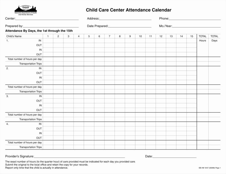 Child Care Schedule Template Unique 9 Daycare Calendar Templates Free Samples Examples