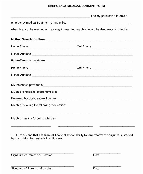 Child Travel Consent form Template Awesome Sample Consent form 8 Examples In Word Pdf