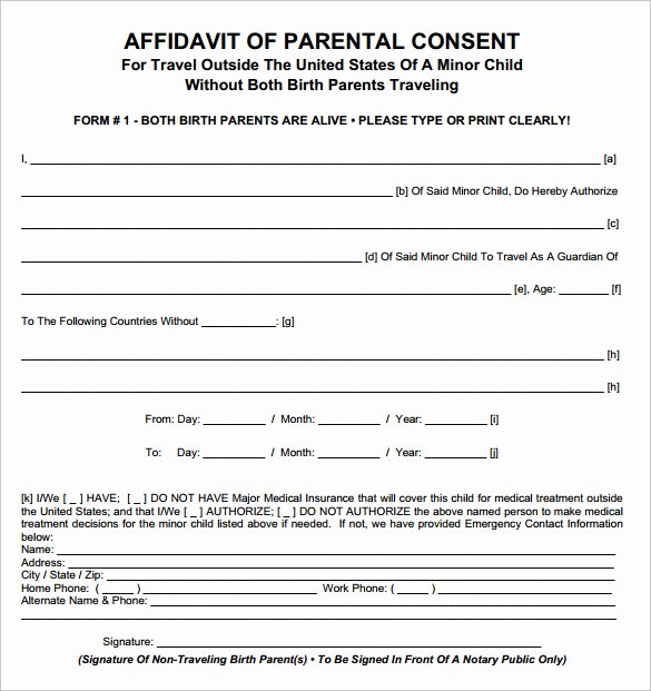 Child Travel Consent form Template Awesome Sample Travel Authorization form 8 Download Free