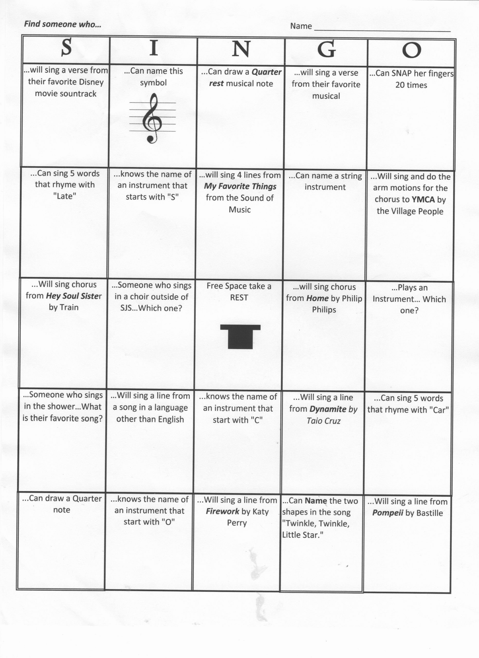 Choir Lesson Plan Template Awesome Singo This Ice Breaker Game for Our Middle School Choir