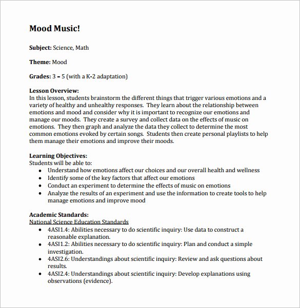 Choir Lesson Plan Template Best Of Music Lesson Plan Template 7 Free Word Excel Pdf