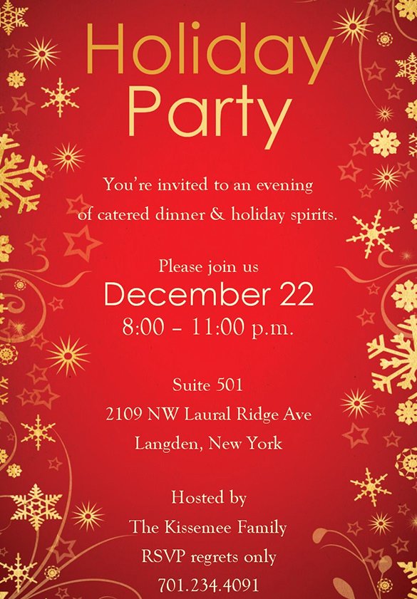 Christmas Party Invite Template Word Elegant Holiday Invitation Template – 17 Psd Vector Eps Ai Pdf