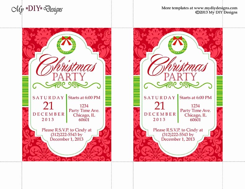 Christmas Party Invite Template Word Luxury Christmas Invitation Template