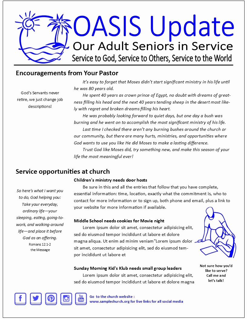 Church Communication Plan Template Luxury 2 Page Senior Adult Print Newsletter Template