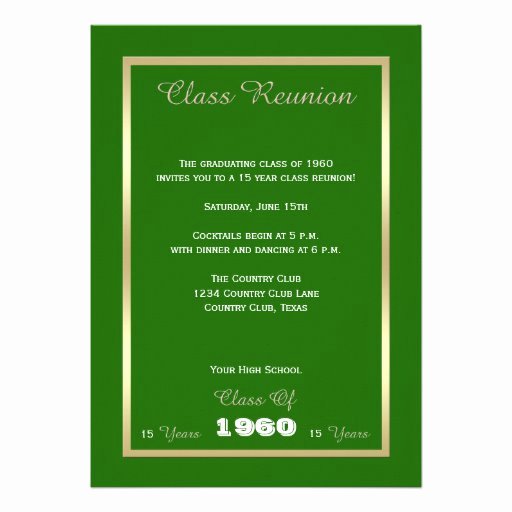 Class Reunion Invitation Template Inspirational Class Reunion Invitations Any Year Invitation 5&quot; X 7