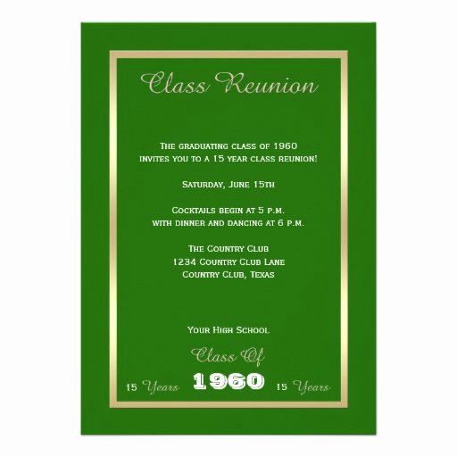 Class Reunion Invitation Template Inspirational Class Reunion Invitations Any Year Invitation 5&quot; X 7