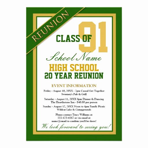 Class Reunion Invitation Template New Classy formal High School Reunion Custom Invitation
