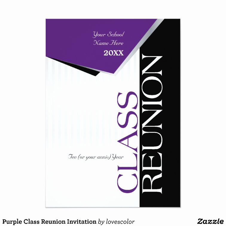 Class Reunion Invitation Template Unique Purple Class Reunion Invitation