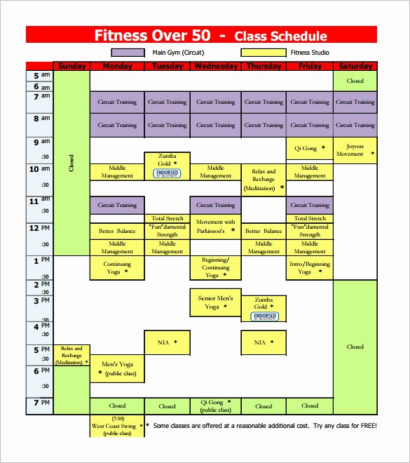 Class Schedule Template Excel Fresh Class Schedule Template 36 Free Word Excel Documents