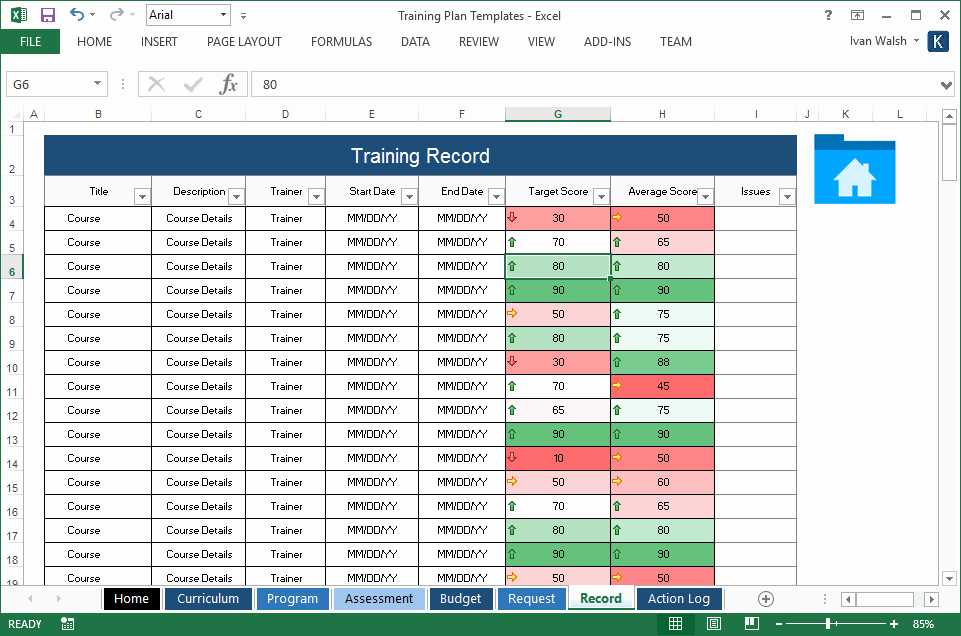 Class Schedule Template Excel Lovely Training Plan Templates Ms Word 14 X Excel Spreadsheets