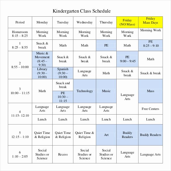 Class Schedule Template Excel New Class Schedule Template 36 Free Word Excel Documents