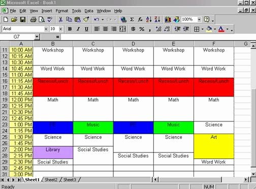 Class Schedule Template Excel New Creating A Class Schedule Using Excel