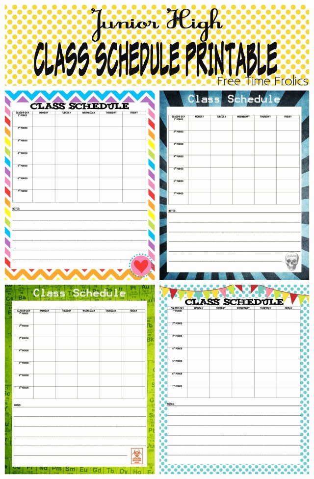 Class Schedule Template Online Awesome School Schedule Printable Back to School Series the