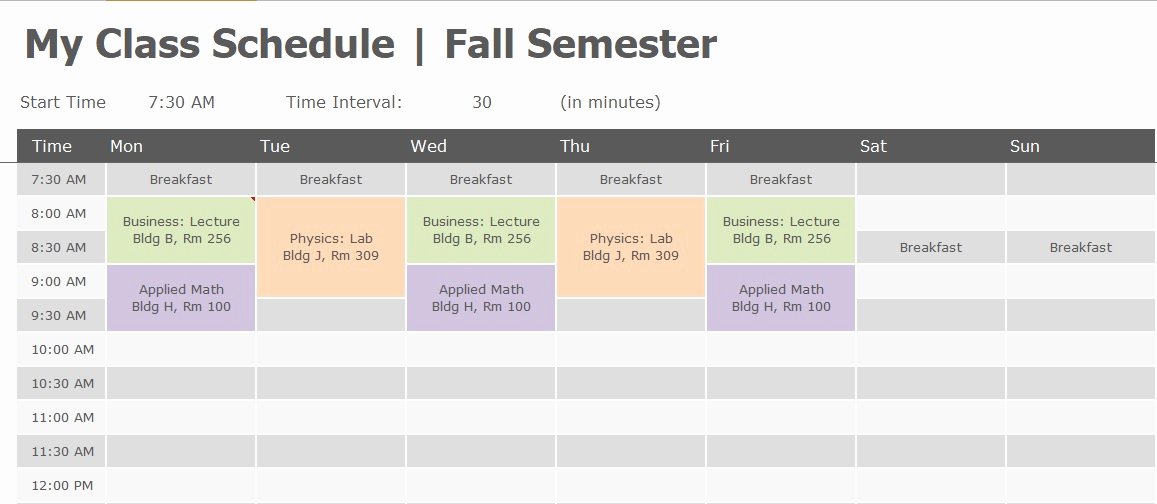 Class Schedule Template Online Beautiful top 3 College Class Schedule Maker Template Word &amp; Excel