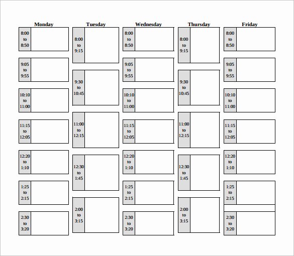 Class Schedule Template Online Best Of Class Schedule Template