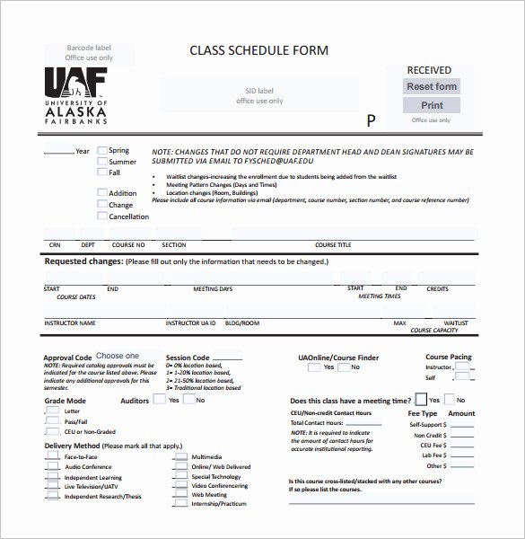 Class Schedule Template Online Elegant Class Schedule Template 36 Free Word Excel Documents