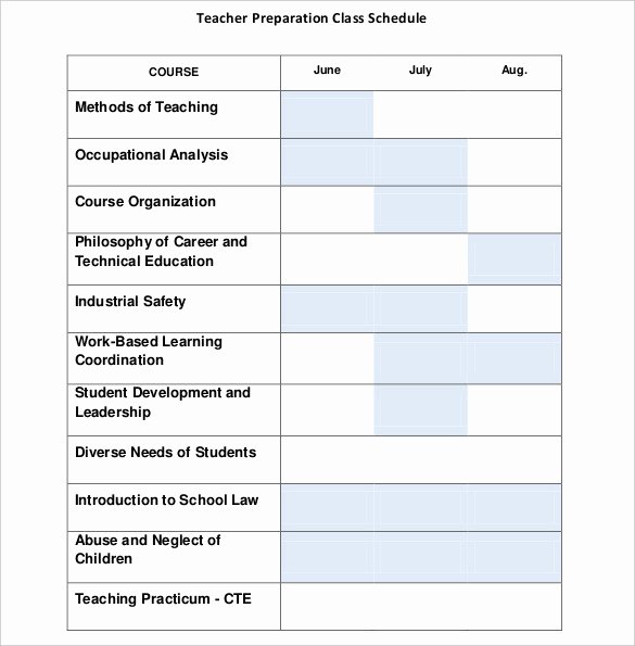 Class Schedule Template Word Awesome Class Schedule Template 36 Free Word Excel Documents