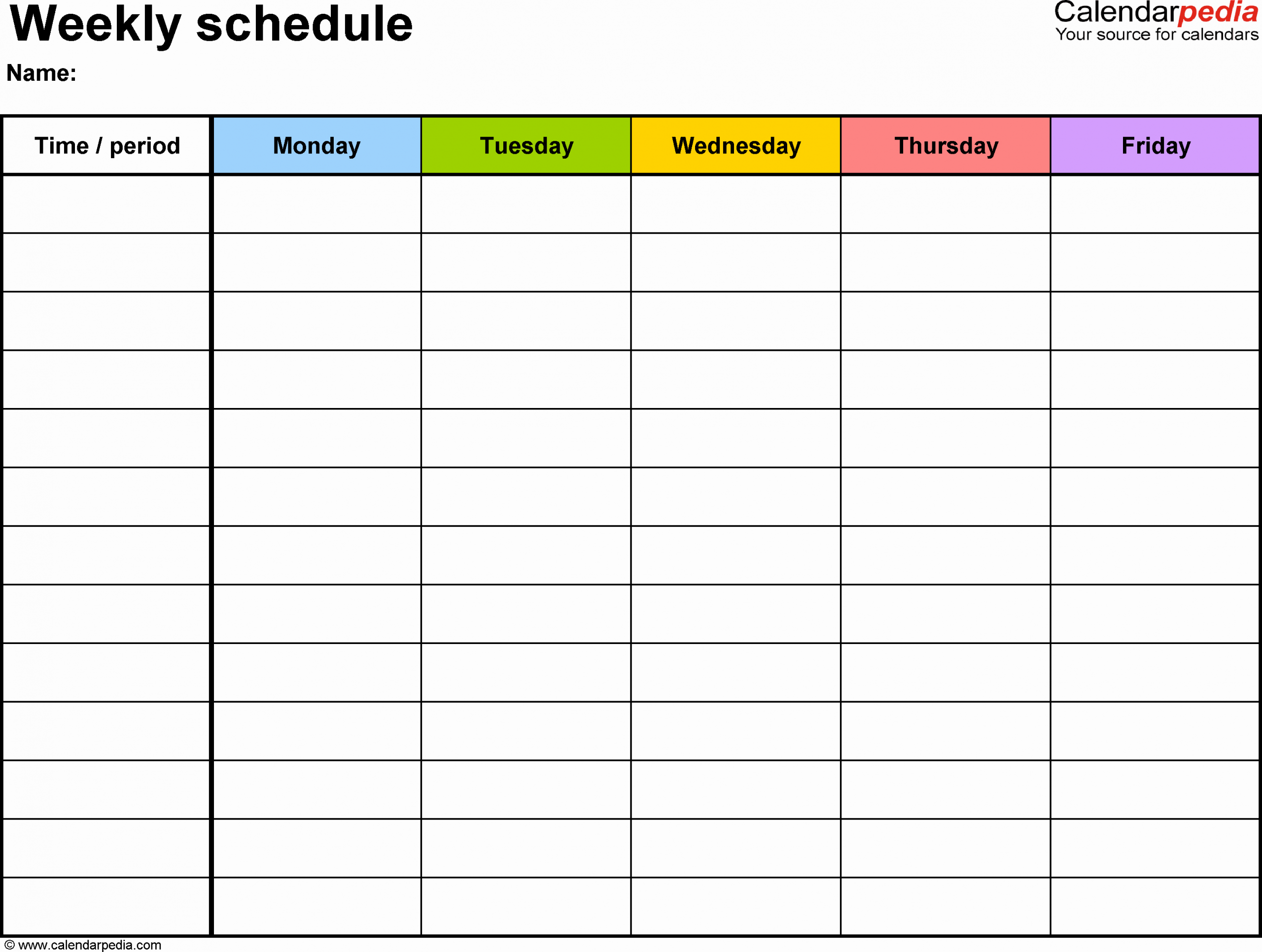 Class Schedule Template Word Awesome Weekly Schedule Template for Word Version 1 Landscape 1