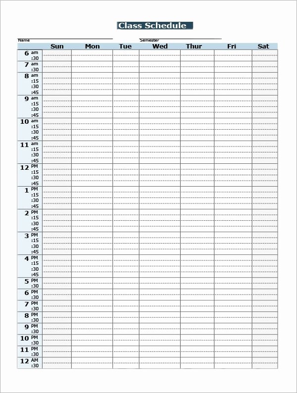 Class Schedule Template Word Unique Free 6 Sample Class Schedules In Pdf Word