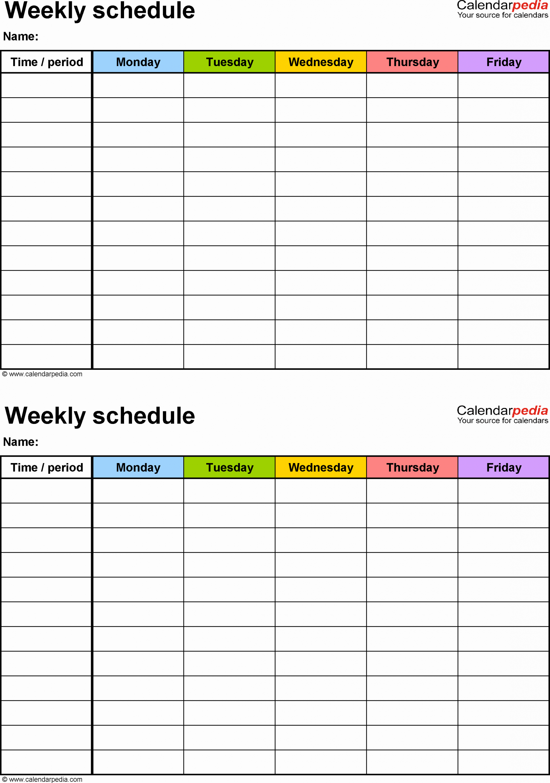 Class Schedule Template Word Unique Free Weekly Schedule Templates for Word 18 Templates