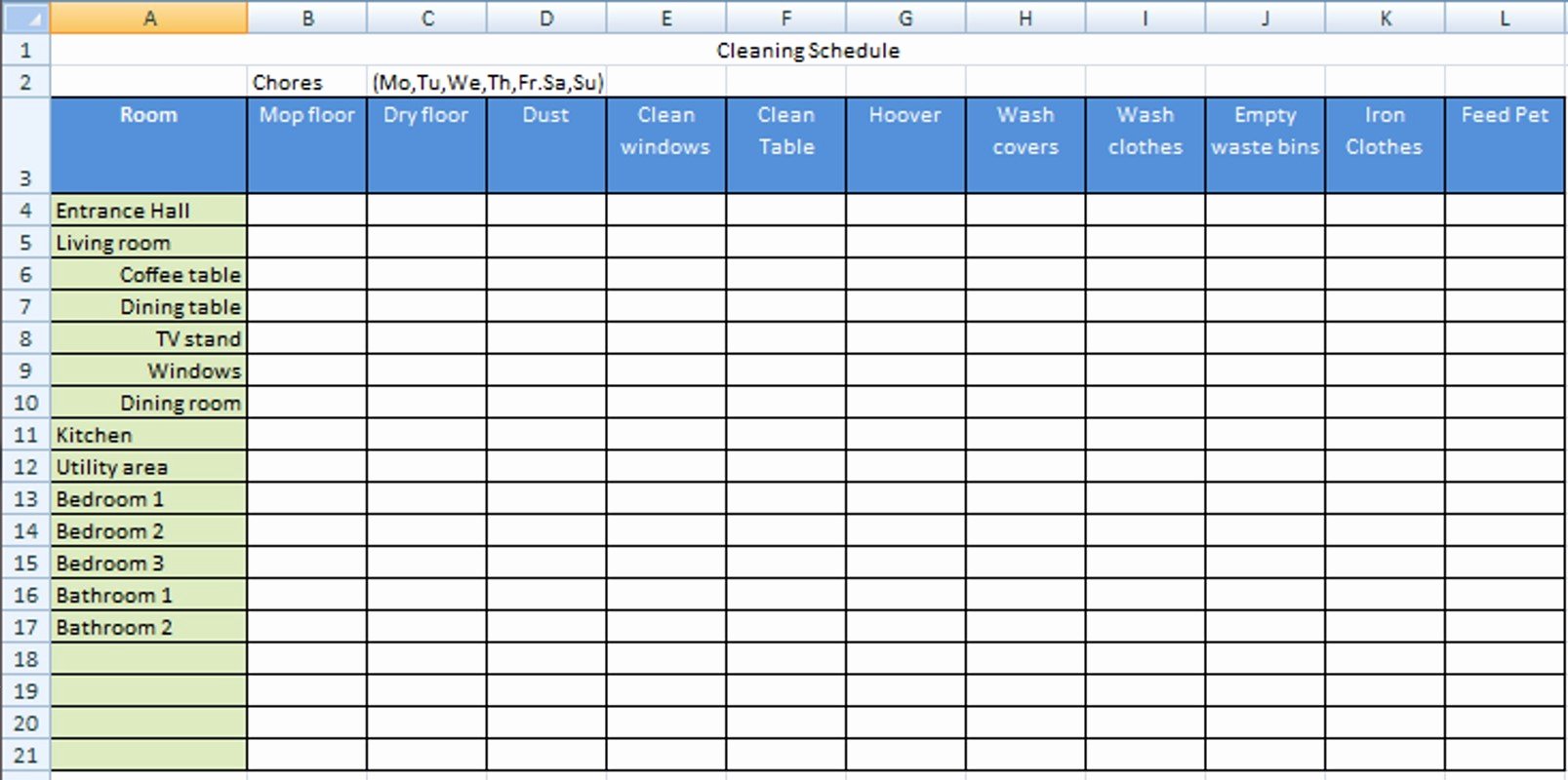 Cleaning Schedule Template Excel Best Of 5s Cleaning Schedule Template Natashamillerweb