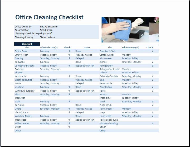 Cleaning Schedule Template Excel Best Of Mercial Fice Cleaning Checklist Template