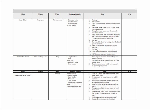 Cleaning Schedule Template Excel Lovely 45 Cleaning Schedule Templates Pdf Doc Xls