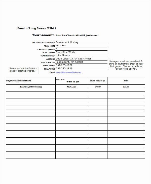 Clothing order form Template Excel Beautiful Excel order form Template 19 Free Excel Documents