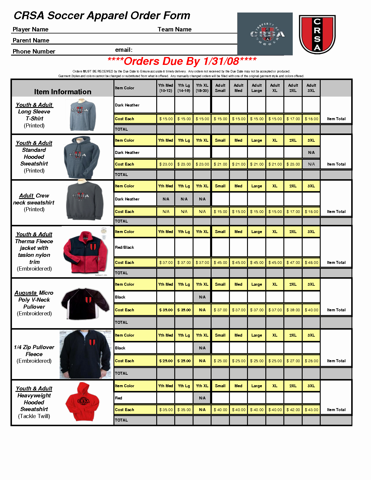 Clothing order form Template Excel Best Of Excel Template for T Shirt order form