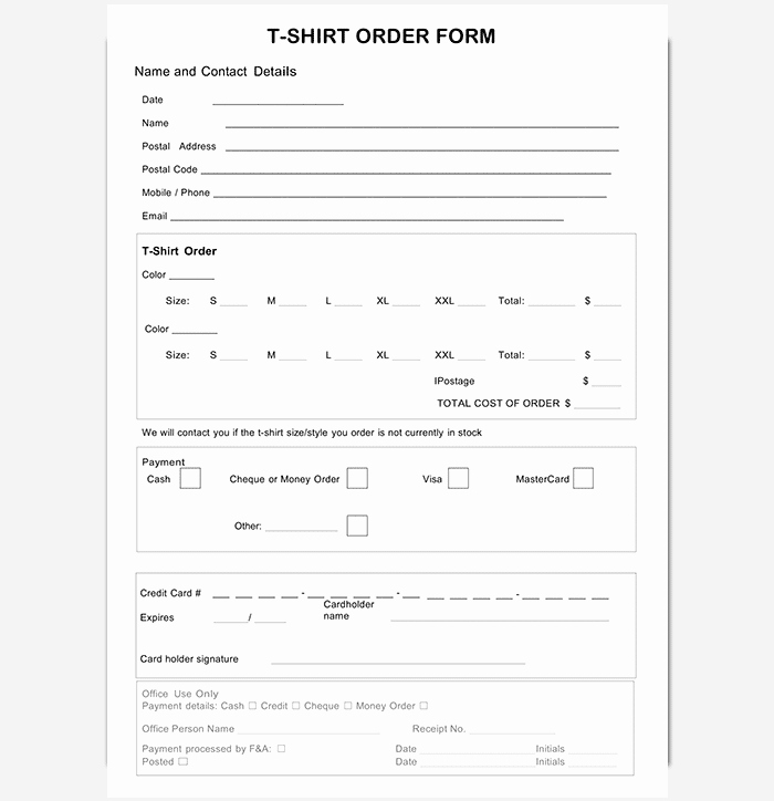 Clothing order form Template Excel Best Of T Shirt order form Template 17 Word Excel Pdf