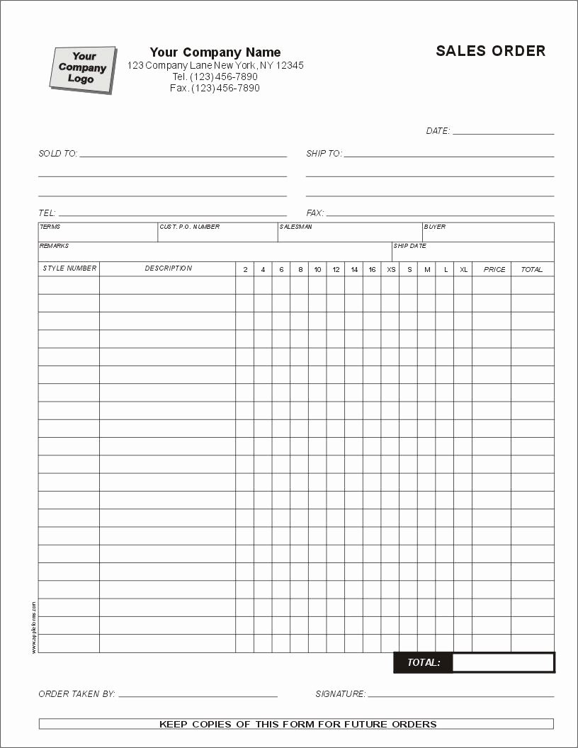 Clothing order form Template Free Best Of Clothing order form Item 2308