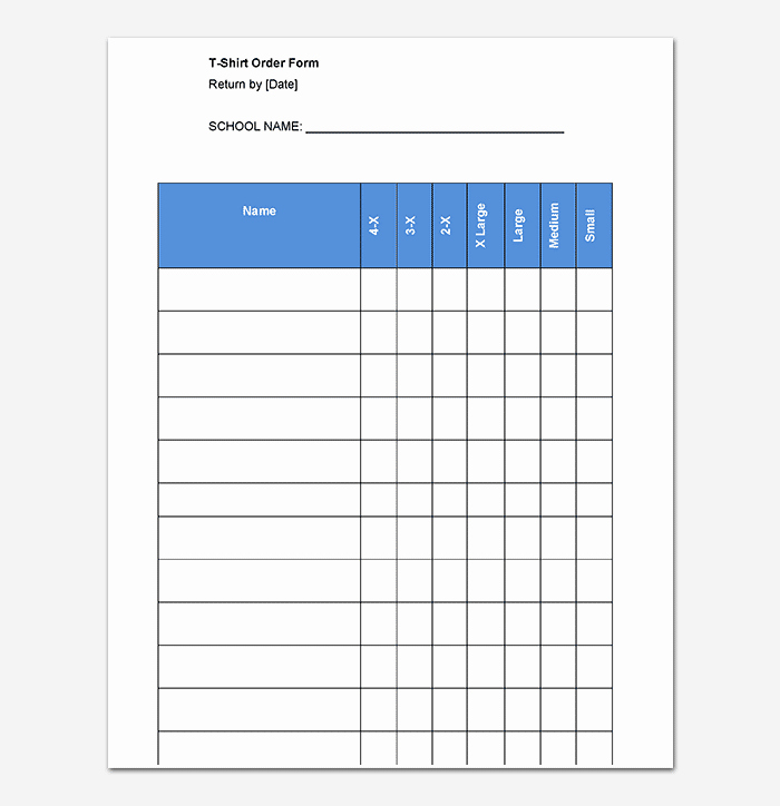 Clothing order form Template Free Luxury T Shirt order form Template 17 Word Excel Pdf
