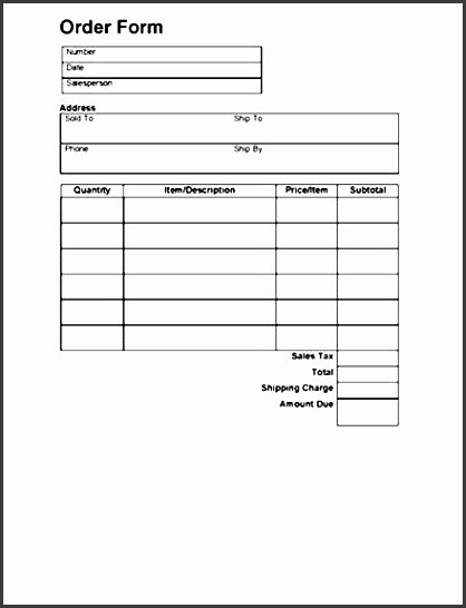Clothing order form Template Free New 7 Blank Clothing order form Template Sampletemplatess