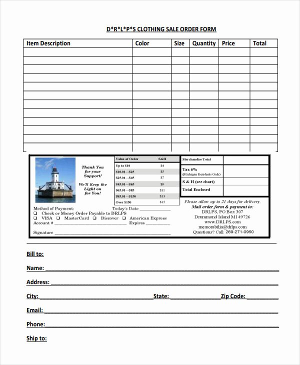 Clothing order form Template Free New 9 Clothing order forms Free Samples Examples format