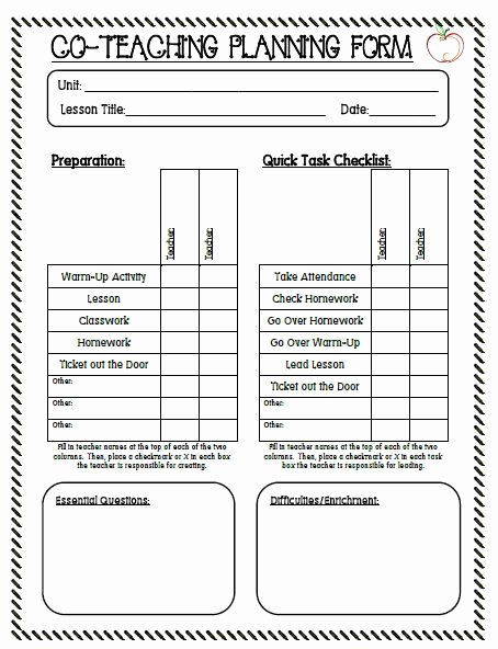 Co Teaching Lesson Plan Template Fresh 1000 Images About Co Teaching On Pinterest