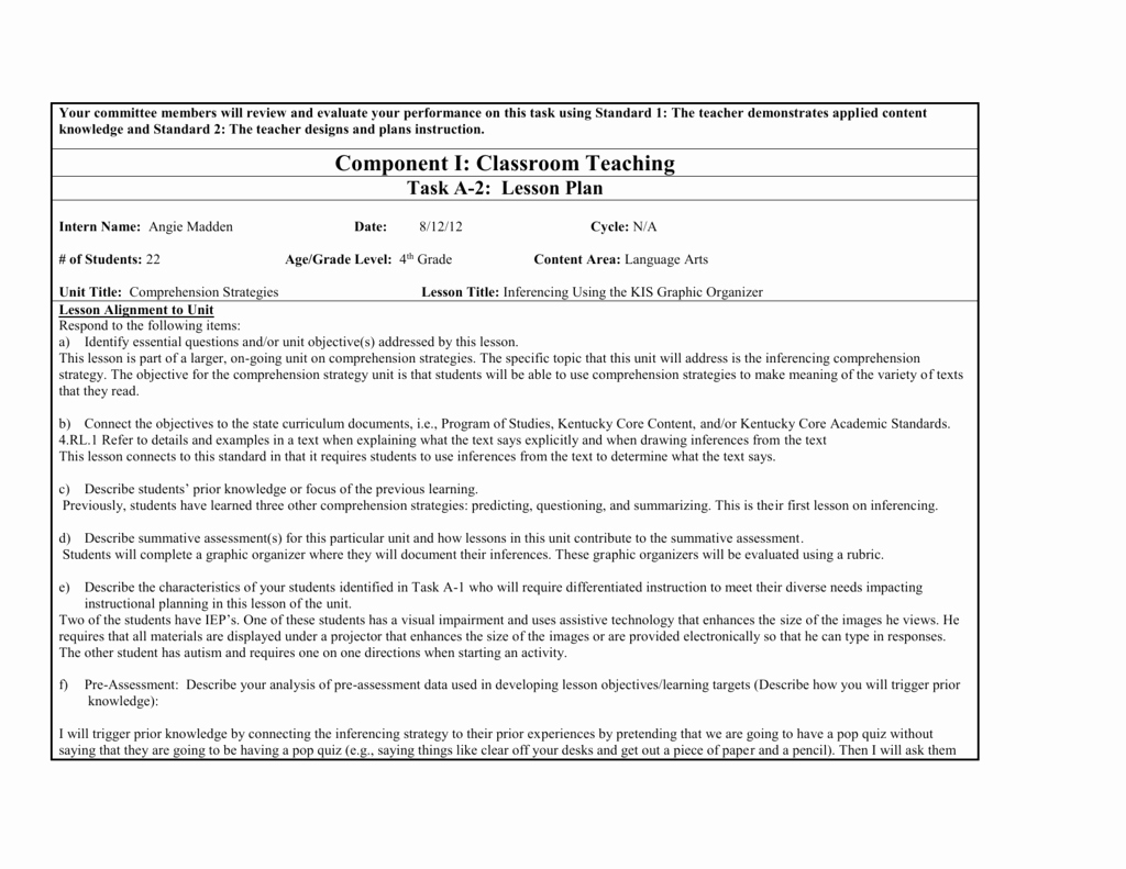 Co Teaching Planning Template Beautiful Ktip Sample Lesson Plan New Window