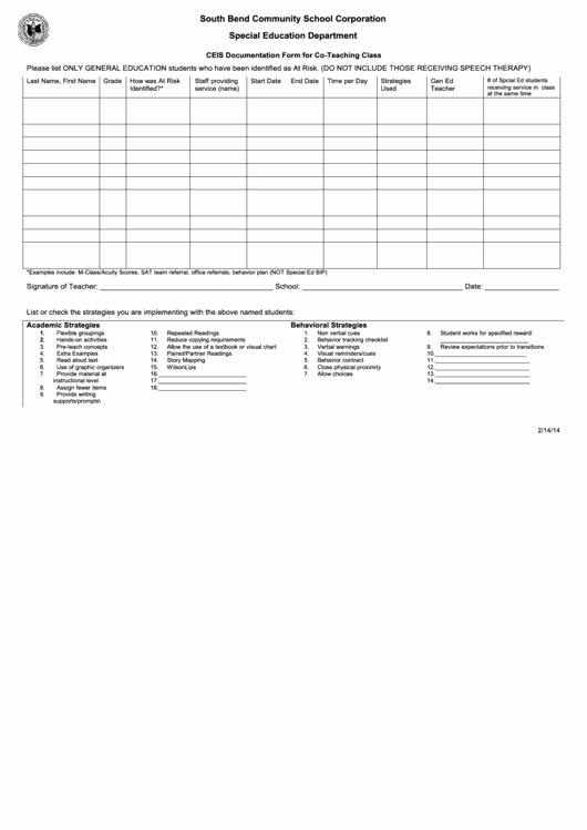 Co Teaching Planning Template Best Of 54 Individual Education Plan Templates Free to In Pdf