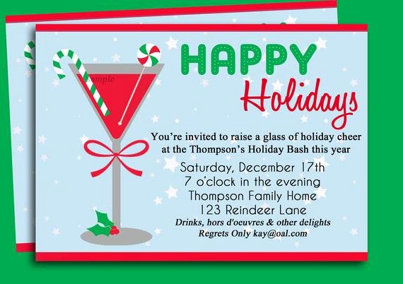 Cocktail Party Invitation Template Awesome Christmas Cocktail Party Invitation Printable Holiday