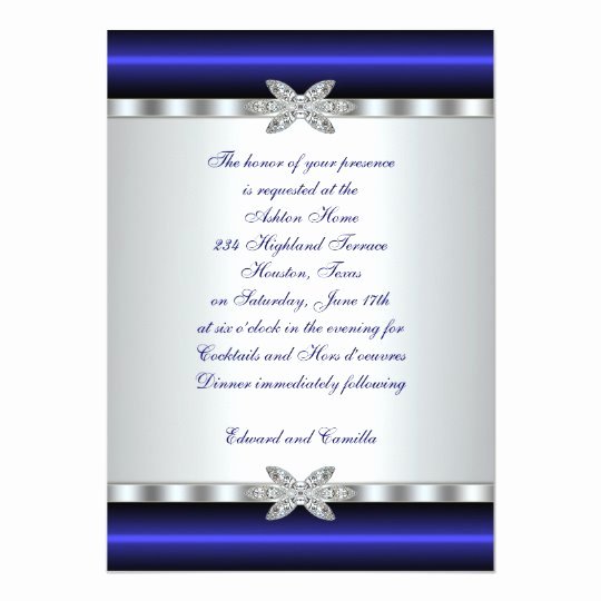 Cocktail Party Invitation Template Lovely Silver &amp; Blue Cocktail Party Invitation Template