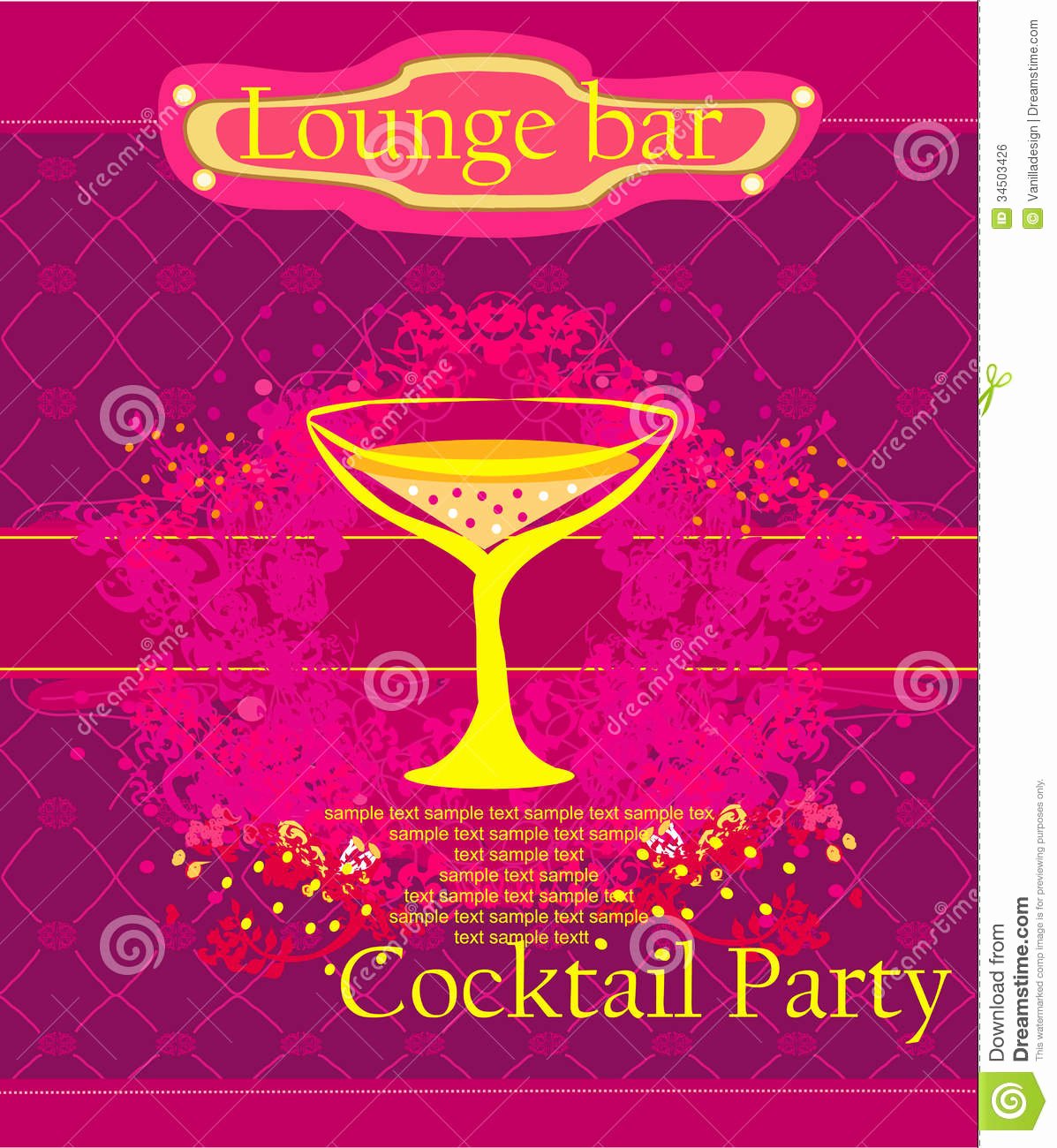 Cocktail Party Invitation Template New Cocktail Party Invitation Card Royalty Free Stock Image